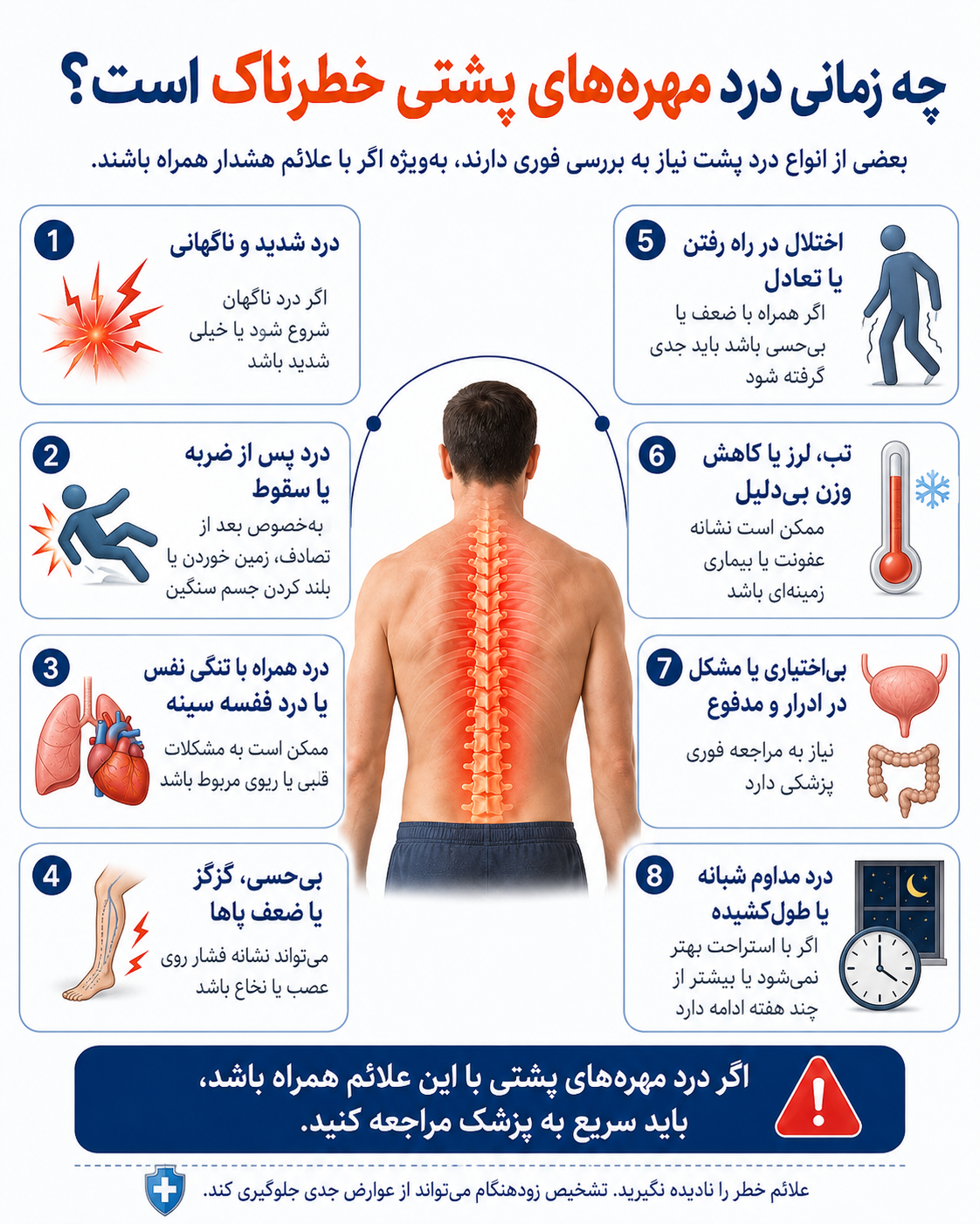 چه زمانی درد مهره‌های پشتی خطرناک است؟
