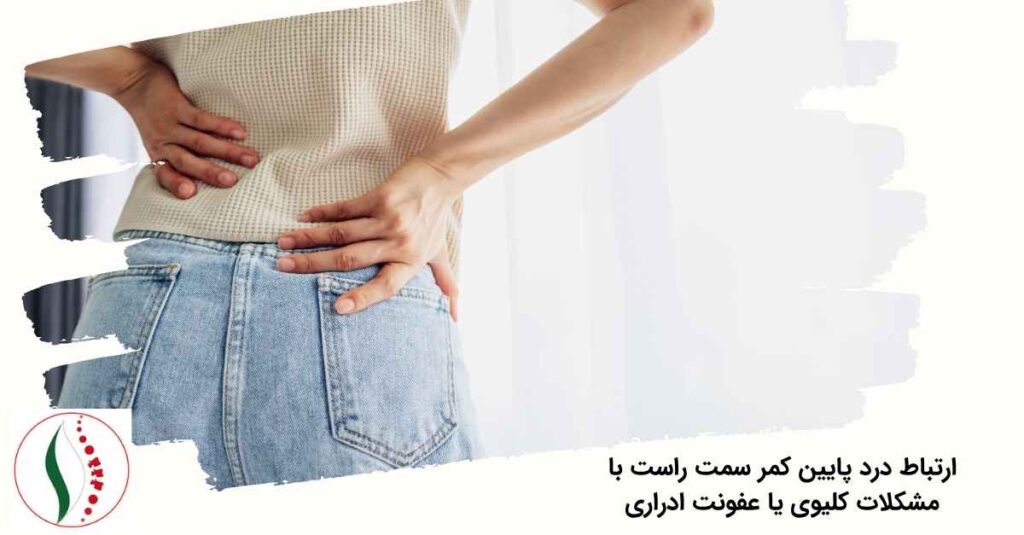 ارتباط درد پایین کمر سمت راست